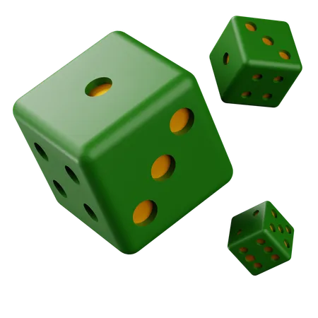 Green Dice  3D Icon