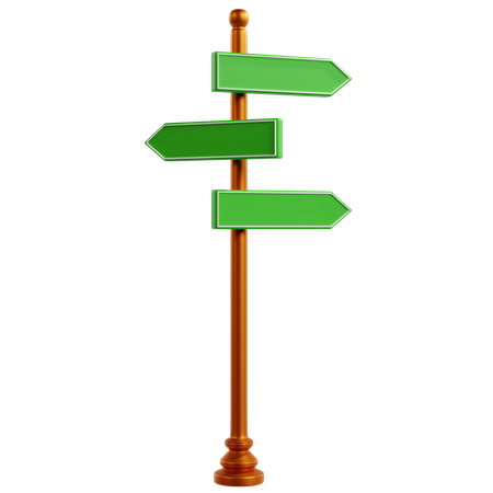 Green Directional Street Sign  3D Icon