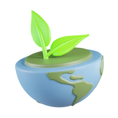 Green Earth  3D Icon