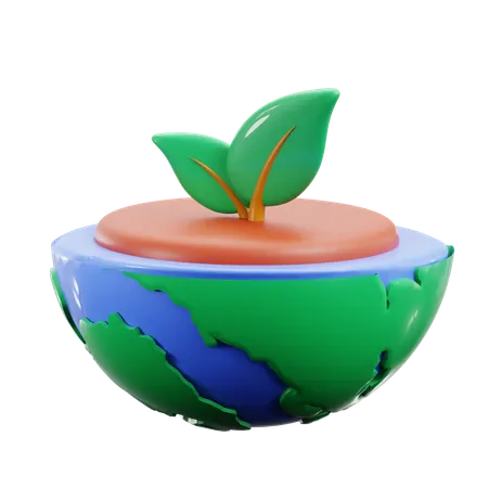 Green Earth  3D Icon