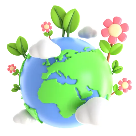 Green Earth  3D Icon