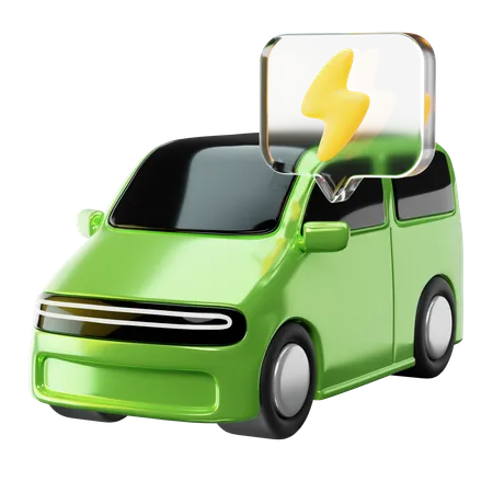 Green Electric Car 3D Icon