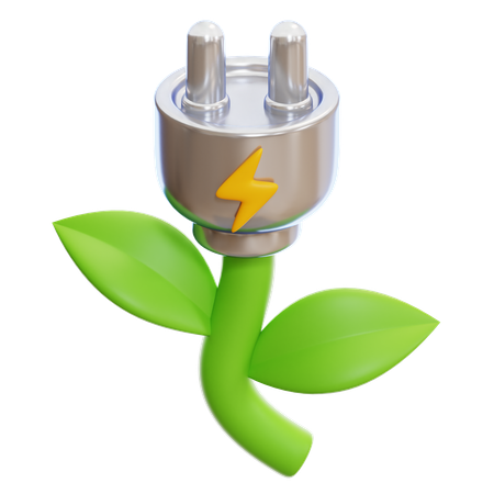 Green Electricity  3D Icon