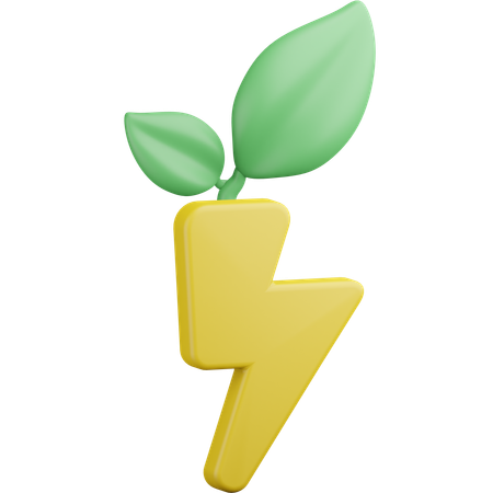 Green Electricity  3D Icon