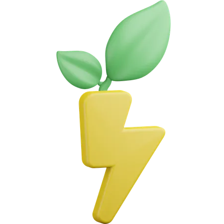 Green Electricity  3D Icon