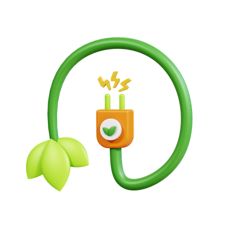 Green Electricity  3D Icon