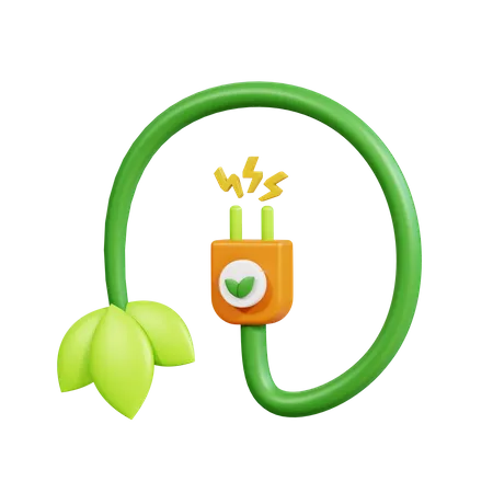 Green Electricity  3D Icon