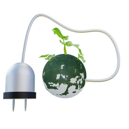 Green Electricity  3D Icon