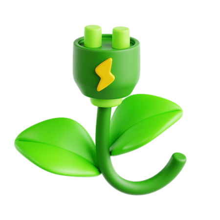 Green Electricity  3D Icon