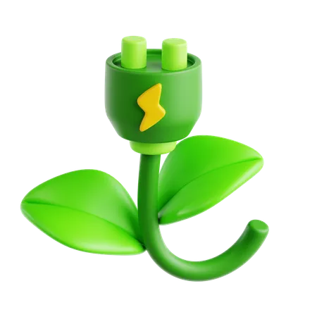 Green Electricity  3D Icon