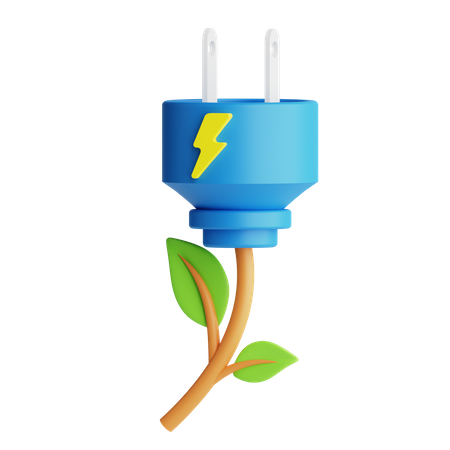 Green Electricity  3D Icon