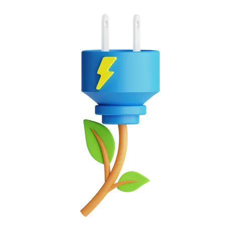 Green Electricity  3D Icon