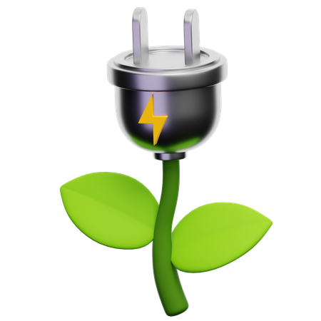 Green Electricity  3D Icon