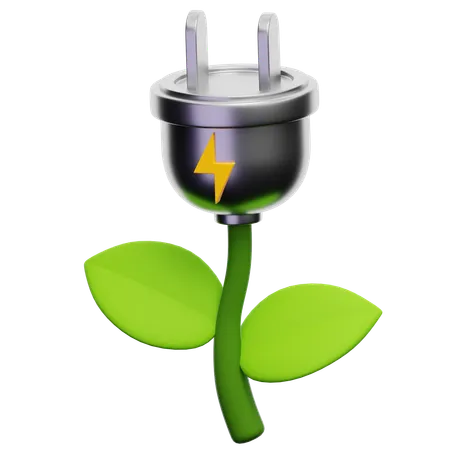 Green Electricity  3D Icon