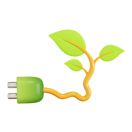 Green Electricity  3D Icon