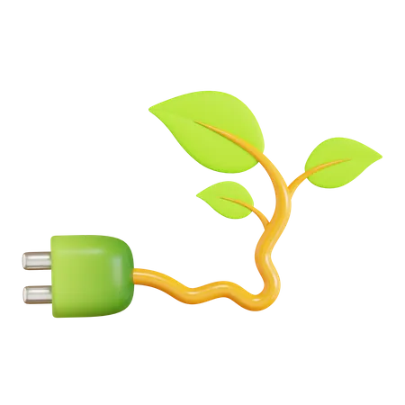 Green Electricity  3D Icon