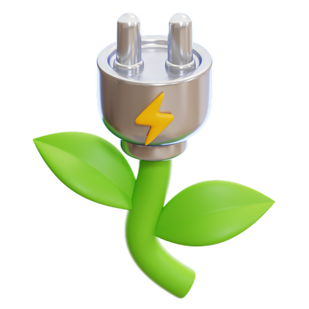 Green Electricity  3D Icon