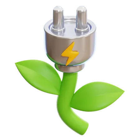 Green Electricity  3D Icon