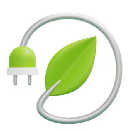 Green Electricity  3D Icon