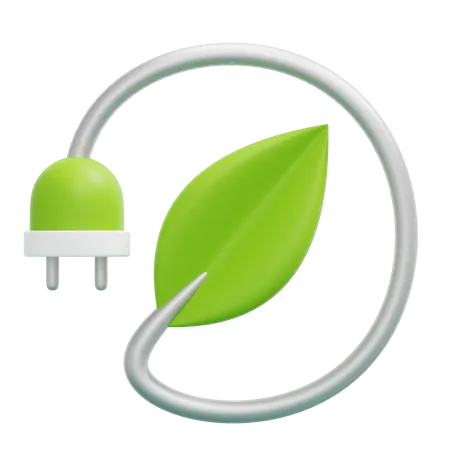 Green Electricity  3D Icon