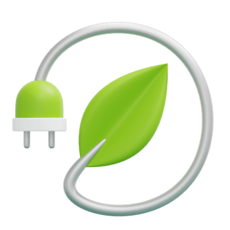 Green Electricity  3D Icon