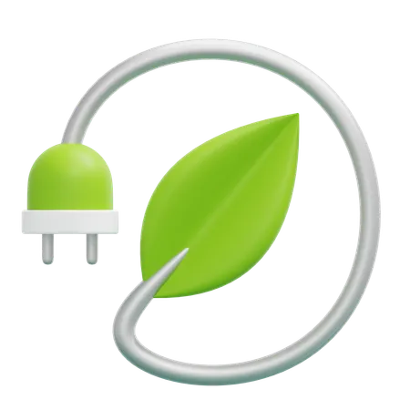 Green Electricity  3D Icon