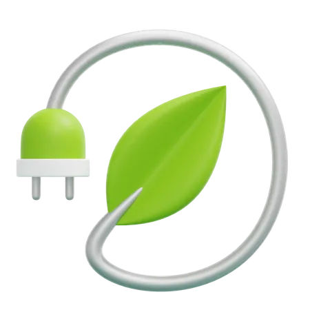 Green Electricity 3D Icon