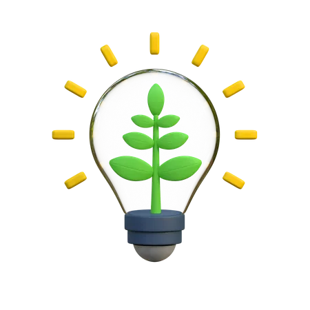 Electric Eco Light Bulb Icon Illustration 3D Icon