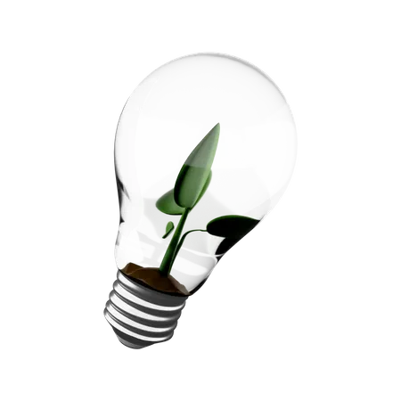 3 D Rendering Tree Growing In An Energy Efficient Light Bulb Icon 3 D Render Concept Of Environmentally Energy Options Icon 3D Icon