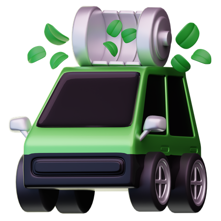 Green Energy Car  3D Icon