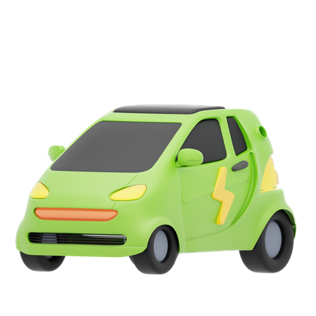 Green Energy Car  3D Icon