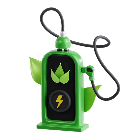 Green Energy Charging Station  3D Icon