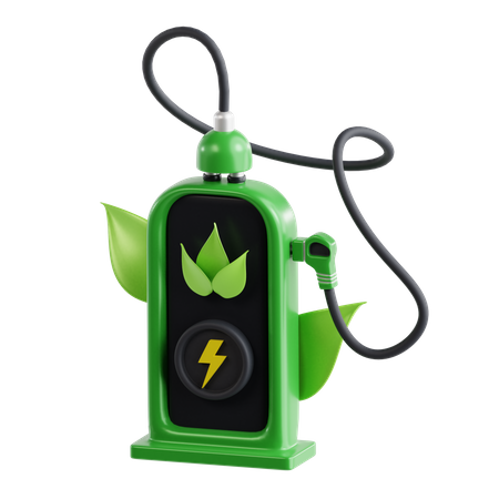 Green Energy Charging Station  3D Icon