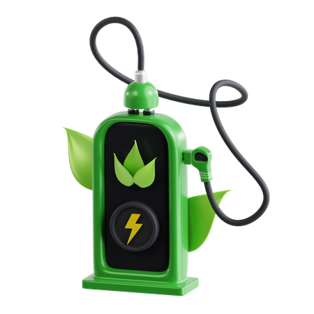 Green Energy Charging Station  3D Icon