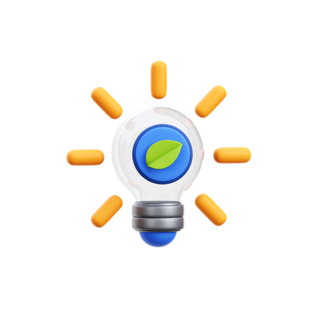 Green Energy Lamp  3D Icon