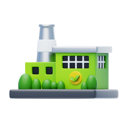 Green Factory  3D Icon