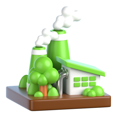 Green Factory  3D Icon