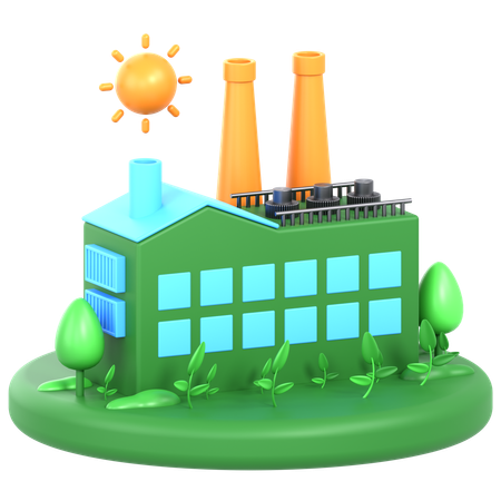 Green Factory  3D Icon