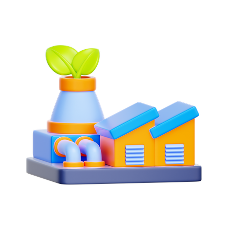 Green Factory  3D Icon