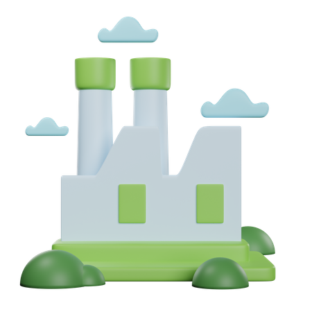 Green Factory  3D Icon