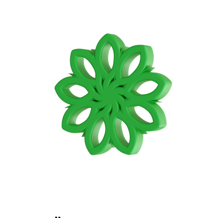 Green Flower  3D Icon