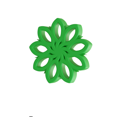 Green Flower 3D Icon