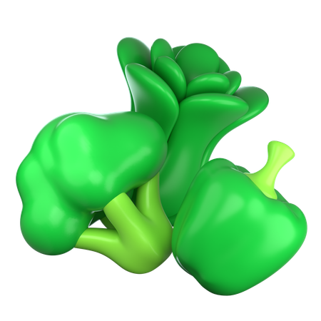 新鮮な緑の野菜  3D Icon