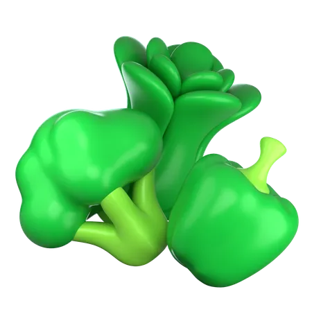 Green Fresh Vegetables  3D Icon