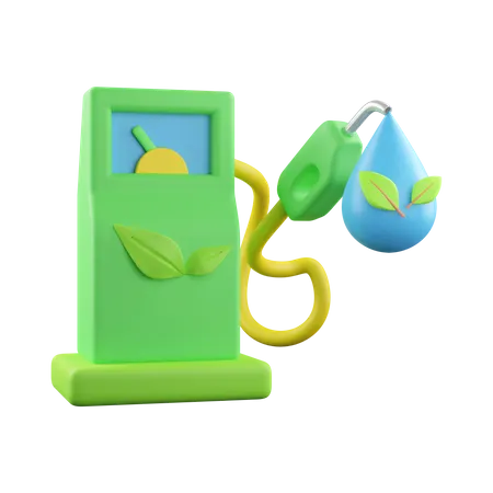 Green Gas Pump  3D Icon
