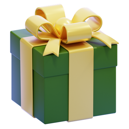 Green Gift Box  3D Icon