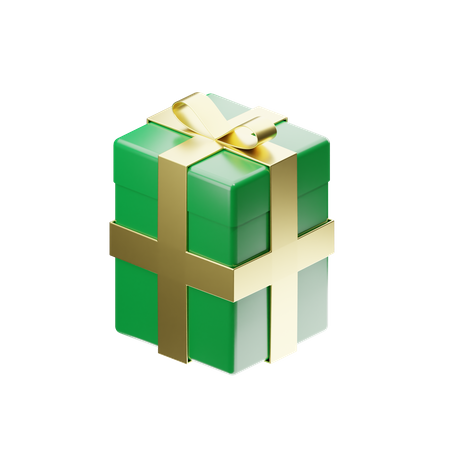 Green Gift Box  3D Illustration