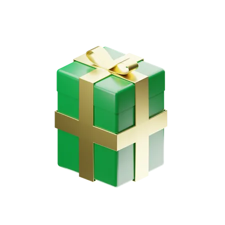 Green Gift Box  3D Illustration