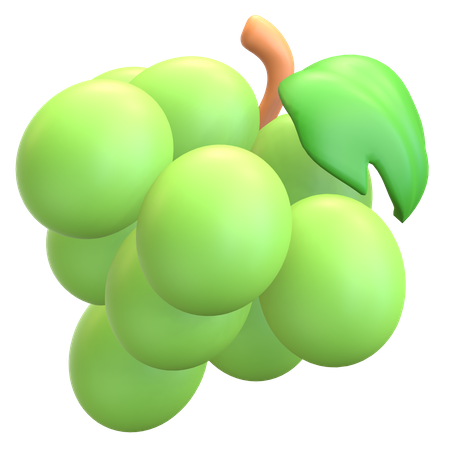 Green Grape 3D Illustration