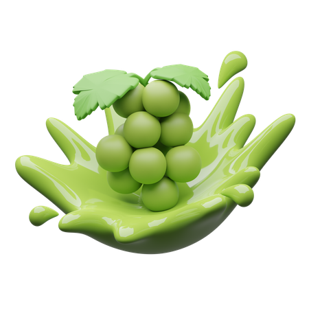 Green grape juice  3D Icon